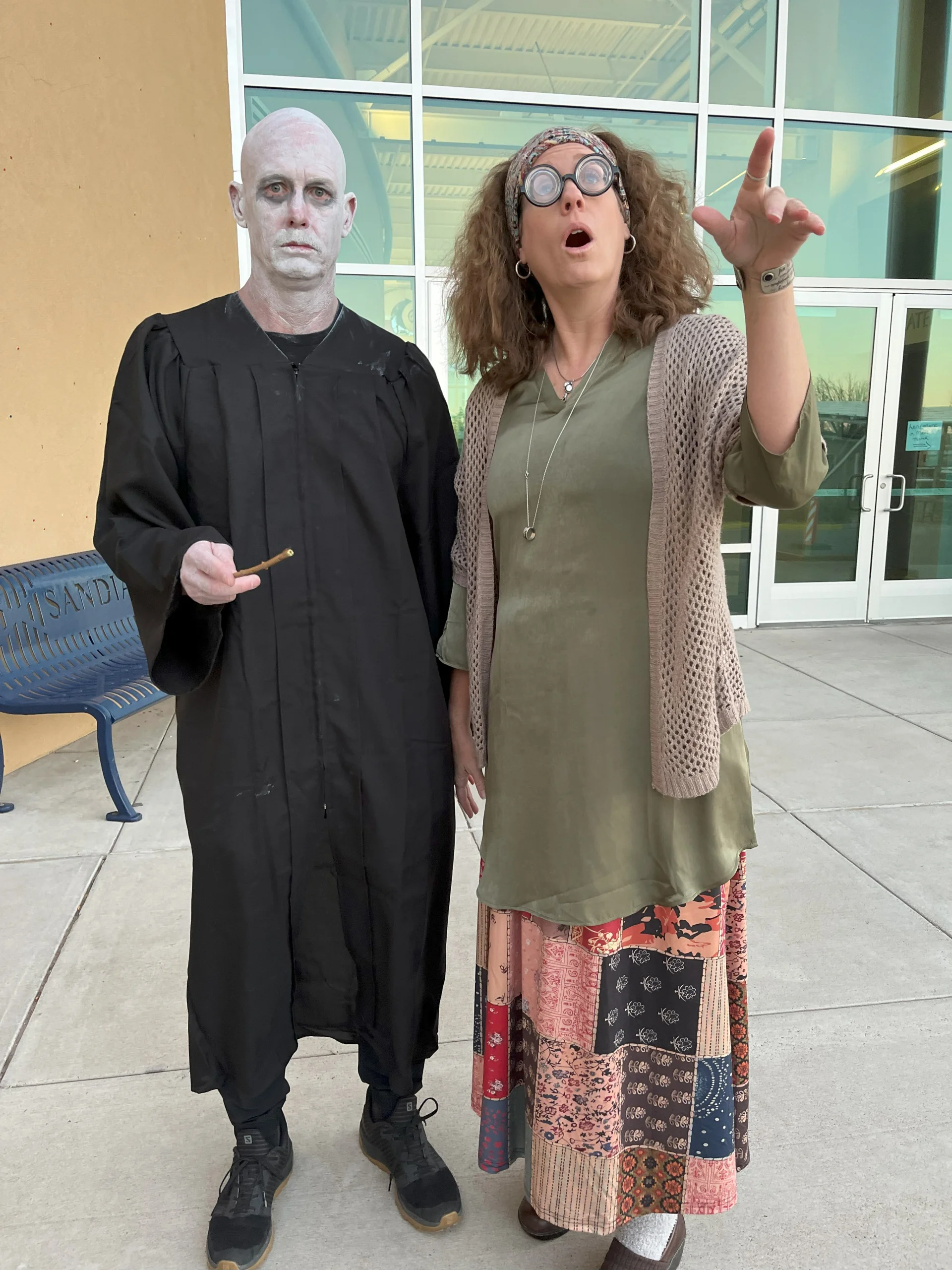 Noel and Paul Huitt dressed as Harry Potter characters for Homecoming 2024.